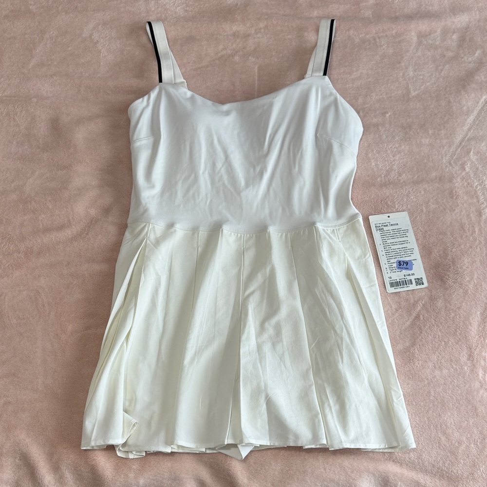 NWT Lululemon White Box-Pleat Tennis Dress size 10